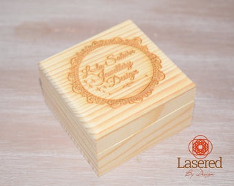 Small Pine Wooden Box Laser Engraved Personalised
