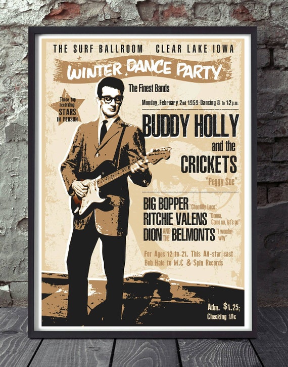 Buddy holly last concert poster wall decor art print unframed