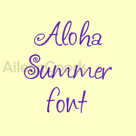 Aloha Summer Font Embroidery Font 5 Size INSTANT download