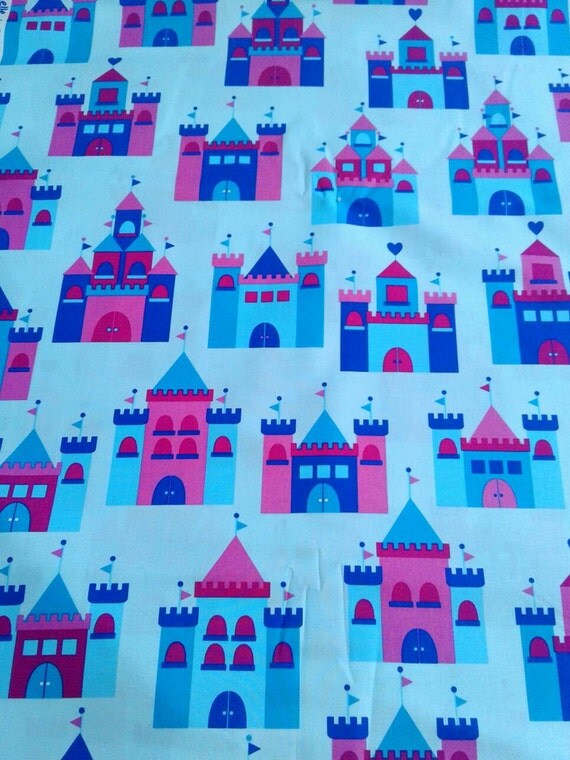 45 width castle print cotton fabric textile