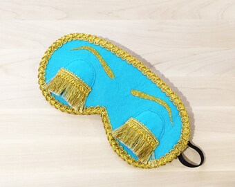 Blue Holly Golightly Sleep Mask with Eyelashes Audrey Hepburn Night Mask Breakfast at Tiffany's Eye Mask Handmade Sleeping Mask Gift Idea