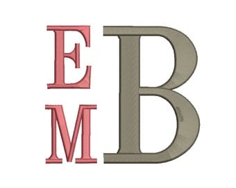 4 Size Stack Monogram Embroidery Fonts BX Instant Download 9 Formats Embroidery Pattern Machine BX Embroidery Fonts PES