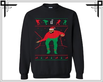 Drake Hotline bling Dance Merry X Mas Unisex Crewneck Sweatshirt Sweat Shirt Sweater Top Gifts For Christmas Ugly Christmas Party Shirt Top