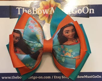 Moana Inspired Bow/Moana Bow/Disney Inspired Bows/Moana Hair Bow/Character Bows/Disney Hair Bows/Theme Park Bows/Moana Hair Bow