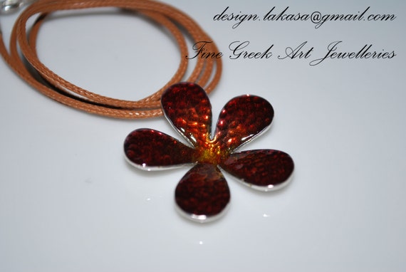 Necklace enamel flower silver 925 white gold plated jewellery christmas best gifts ideas for her valentine anniversary woman mother day love