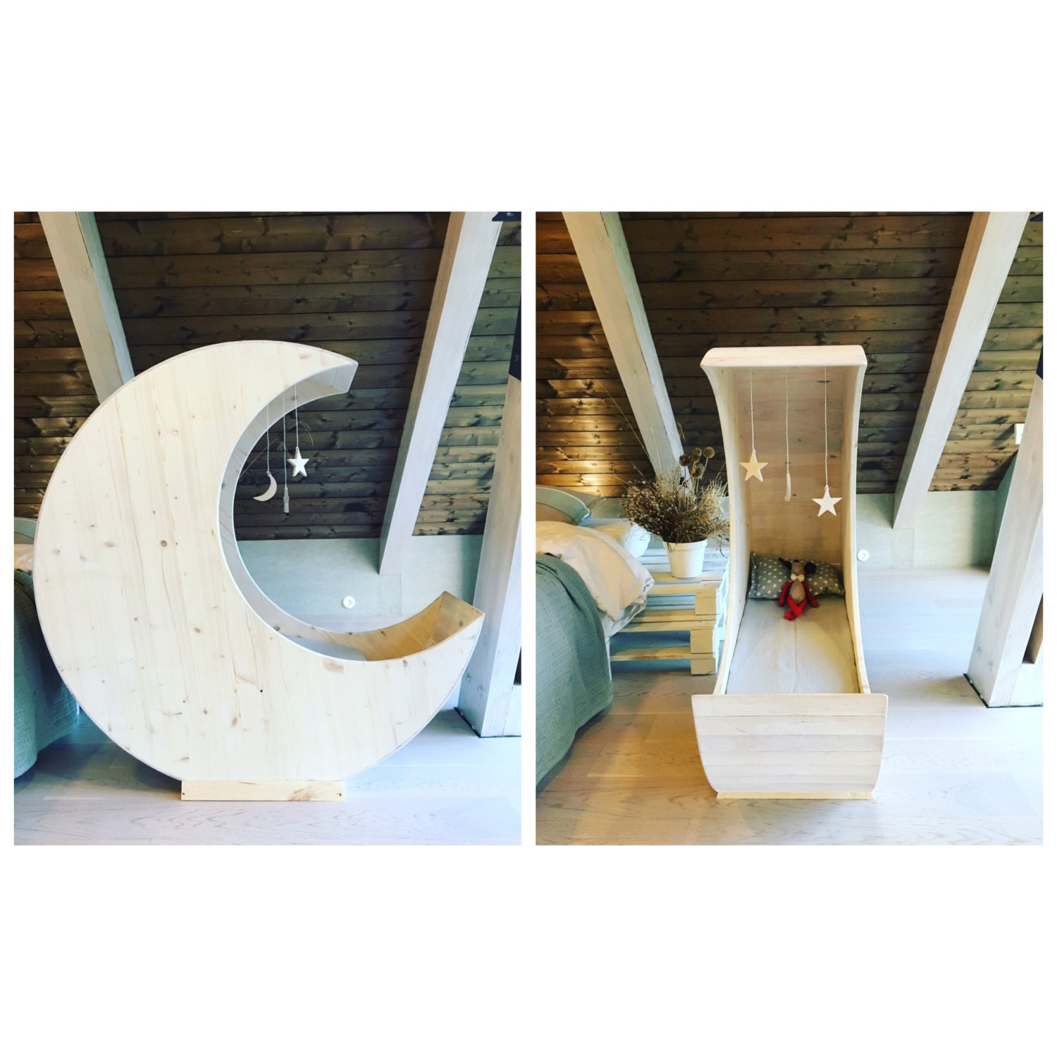 Baby Moon Cradle Hand Crafted Half Moon Cradle Half Moon