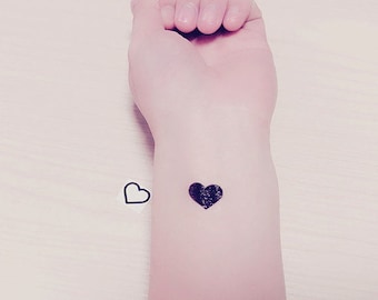 tiny heart tattoo etsy tiny heart tattoo etsy