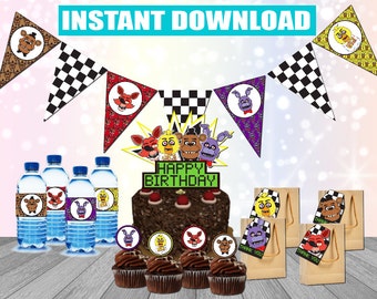 Five Nights at Freddy's Party Supplies Digital Download Printable FNAF Party Supplies
