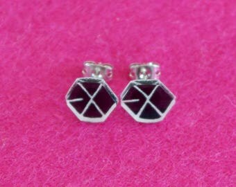 EXO Earrings (KPOP), handmade with plastic, Korean music, boysband, SM Entertainment