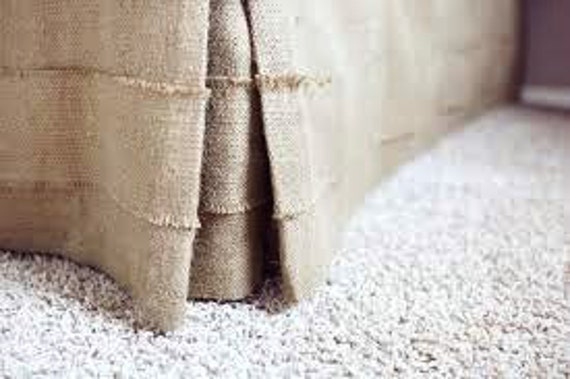  Burlap  Bedskirt Bed  Skirt Rustic Bedskirt Burlap  by 