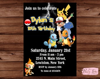 Items similar to Pokemon Birthday Invitation on Etsy