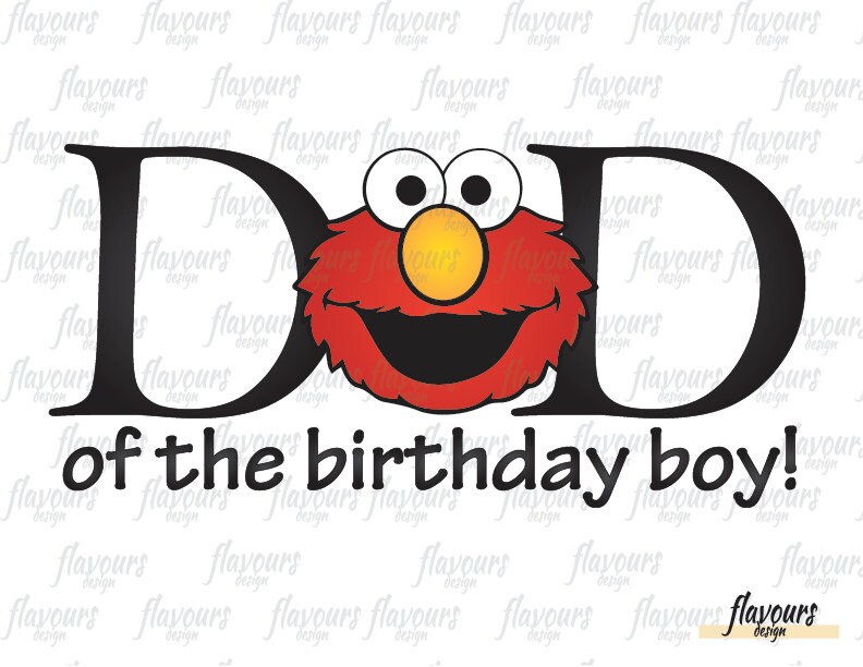 Elmo - Dad Birthday Boy - Sesame Street - Disney Iron On Transfer - DIY ...