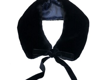Faux fur black collar FREE SHIPPING WORLDWIDE