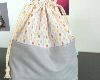 Pouch pattern drops in cotton or knitting or crochet work bag