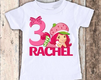 Strawberry Shortcake custom designed birthday t shirt tshirt personalized