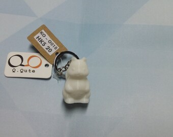 Squirrel 3D Print Keychain - White