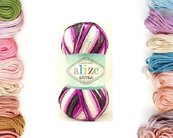 Alize Extra, socks yarn. alize socks yarn, batic yarn, knitting yarn, crochet yarn, soft yarn, acrylic yarn, summer yarn, microfiber yarn,