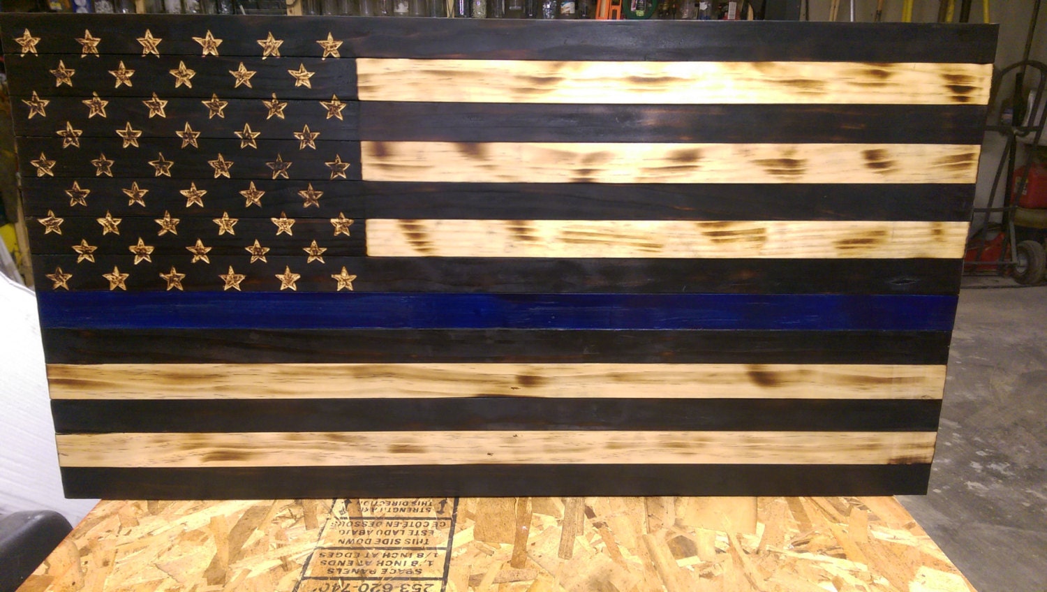 Custom Wood Flags American Law Enforcement Rustic by WickedHobbies