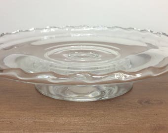 Fostoria Century Pressed Glass Footed Cake Plate / Pedestal Cake Stand