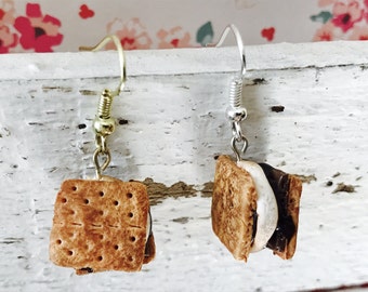 S'mores, Handmade Polymer Clay Miniature, Charm/Earrings/Necklace