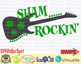 St Patrick's Day SVG - Sham Rockin SVG - Shamrockin - Cut File - Kids St Patricks Day