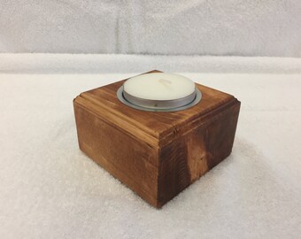 Tea light holder candle holder softwood Naturgeölt