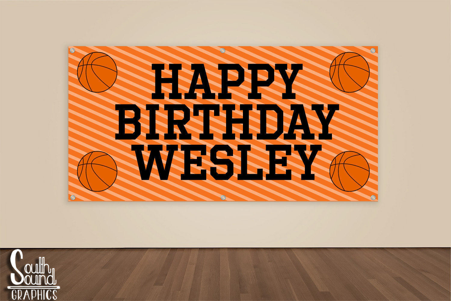 Boys Basketball Birthday Banner Kids Basketball Vinyl
