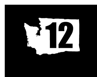 Washington State 12 vinyl decal. Show your love for the Seahawks and your state with this decal, available in 17 different colors!