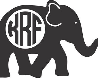 Elephant Monogram Decal