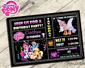 My Little Pony invitation,My Little Pony Birthday Invitation,My Little Pony Birthday Party,Invitacion My Little Pony,My little Pony partido