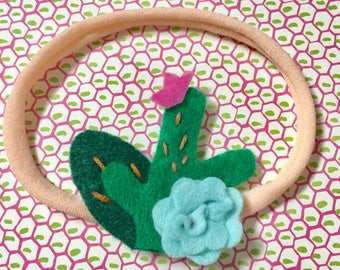 Cute cactus succulent headband baby headbands felt flowers