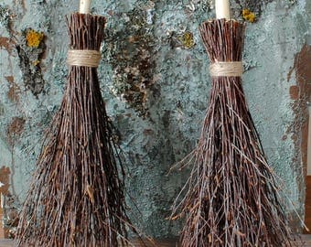 Witches broom, Birch branches, Rustic home decor, Rustic wedding decor, Wiccan besom, Magic altar cleansing, Pagan ritual, Sabbat broom