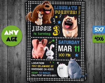 Secret Life of Pets Invitation, Secret Life of Pets, Secret Life of Pets Party, Secret Life of Pets Invite, Secret Life of Pets Birthday