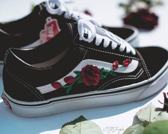 Vans Old Skool Custom - 'Rose Patch' - EUR 34.5 - 47 Unisex - Rosen Stickerei Sk8 Hi Sneaker Tommy Hilfiger Ralph Lauren Gucci