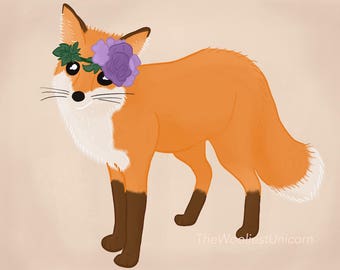 Fox flower crown | Etsy