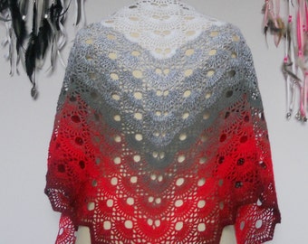 Wonderful "Virus" hand crocheted shawl