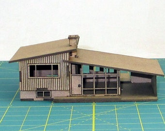 Split Level Mid Mod House - Model 100 A, N scale model railway kit