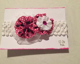 Handmade Baby Headband Minnie Mouse Flowers