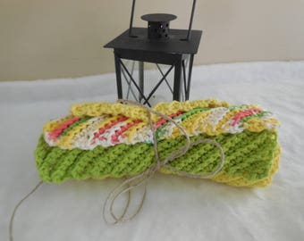 crochet dishcloths, crochet washcloths, cotton dishcloths, cotton washcloths, yellow washcloth, yellow dishcloth