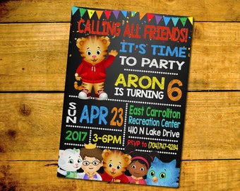 Daniel Tiger Birthday Invitation -Daniel Tiger Birthday Party Invitation -Daniel Tiger Printable Digital File-Daniel Tiger Invitation