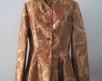 Jacobean Print Peplum Jacket