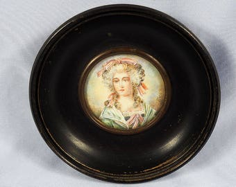 Antique Miniature Painting Signed Sicard