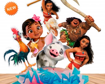 7 Moana Centerpieces Double-Sided/Printable/Moana Cake Toppers/Moana Party/Instant Download