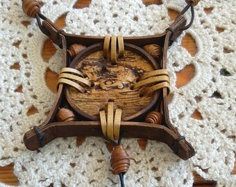 Pendant Necklace, Wooden Pendant, Wood Pendant, Ethnic Necklace, Wood Necklace, Ethnic Jewelry, Wooden Necklace, Birthday Gift, Gift For Her