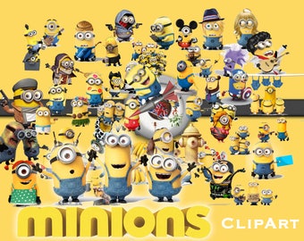 51 Minions ClipArt - Digital , PNG, image, picture, oil painting, drawing,llustration, art , birthday,handicraft 300 DPI, 300 PPI