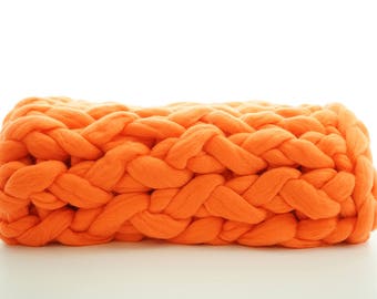 Chunky Knit Blanket SALE!! 30% off! Chunky Knit Throw, Super Chunky Merino Wool, Chunky Yarn, Chunky Knit Made in US