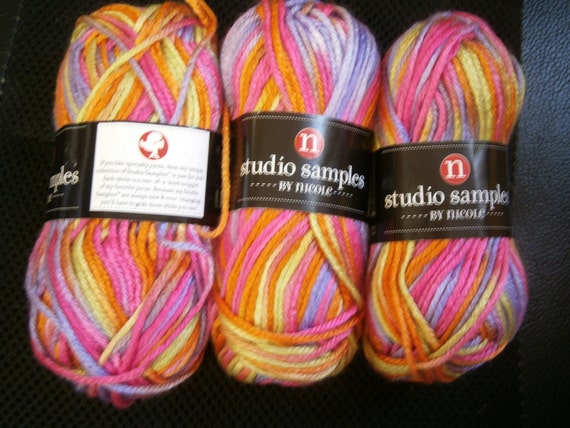 Items similar to Studio Samples by Nicole Yarn, 3 mini skeins Ombres ...