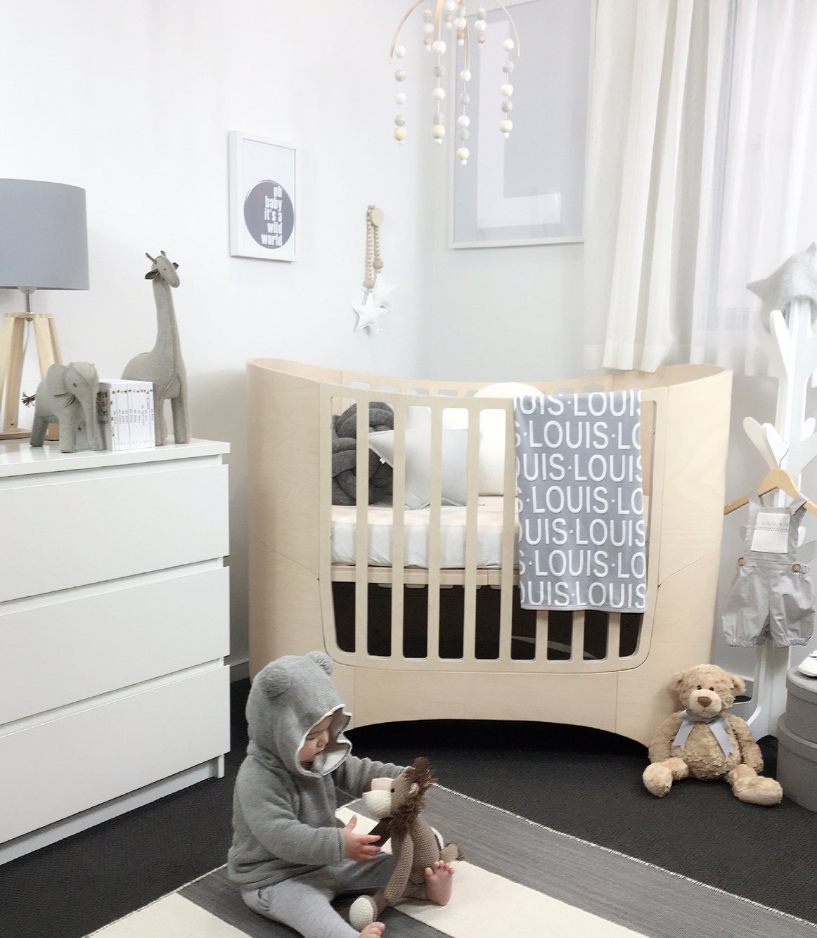 Personalized baby blanket and hat set organic knit swaddle