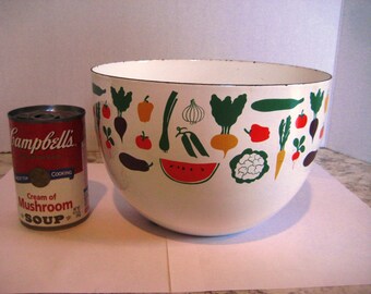 Arabia Finel Kaj Franck Enamel Bowl Vegeta Vegetable Pattern