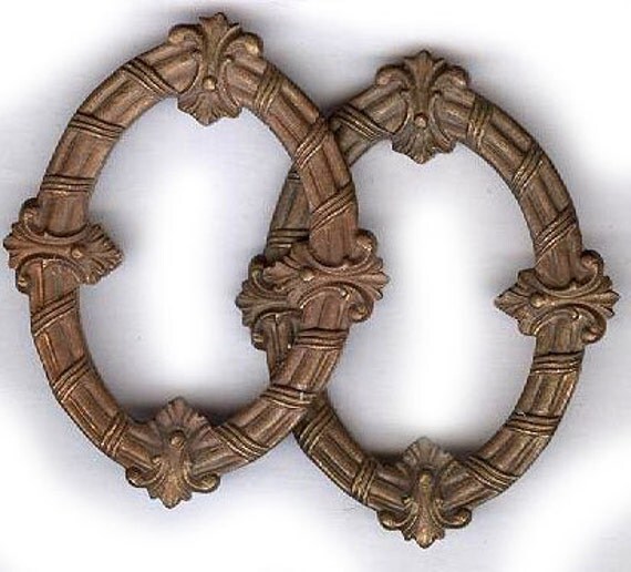 vintage FRAME shape brass findings old brass findings FRANCE